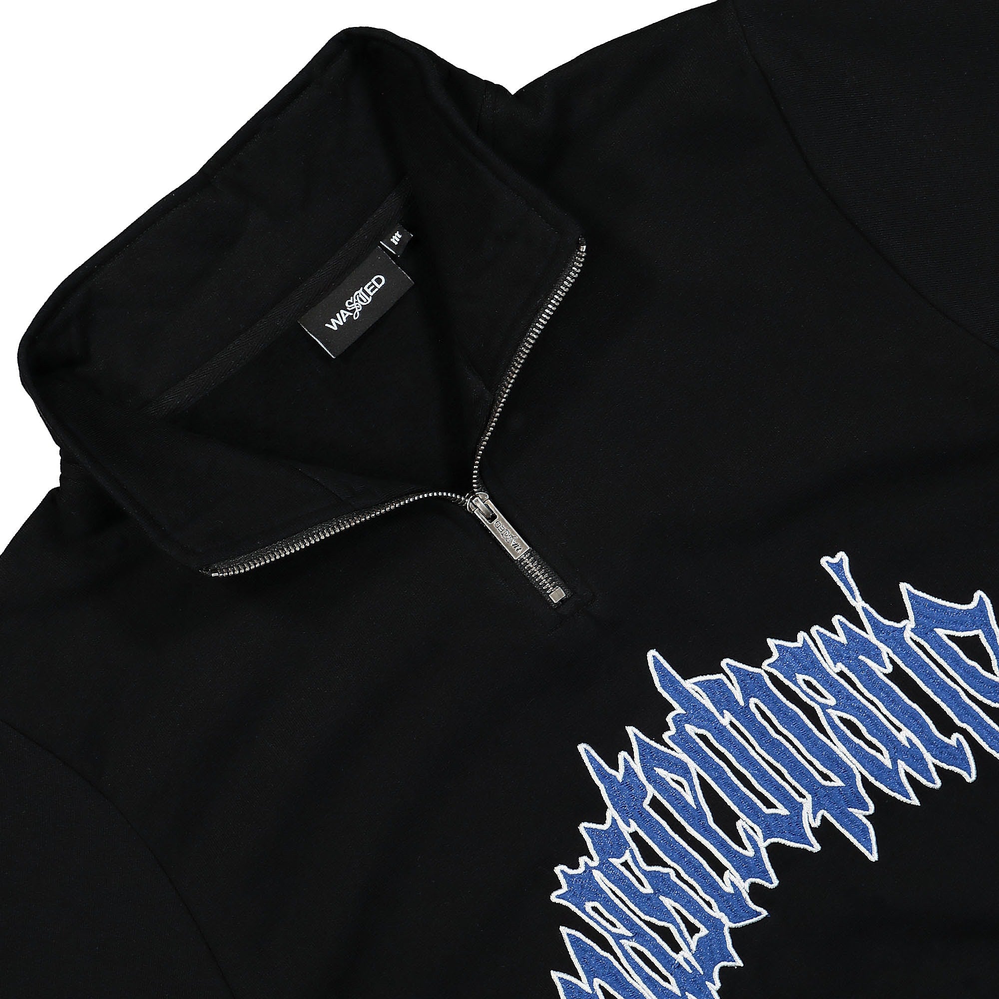 Wasted Paris Funnel  Arch Zip Sweatshirt Black Sweatshirts Close-up | Overkill