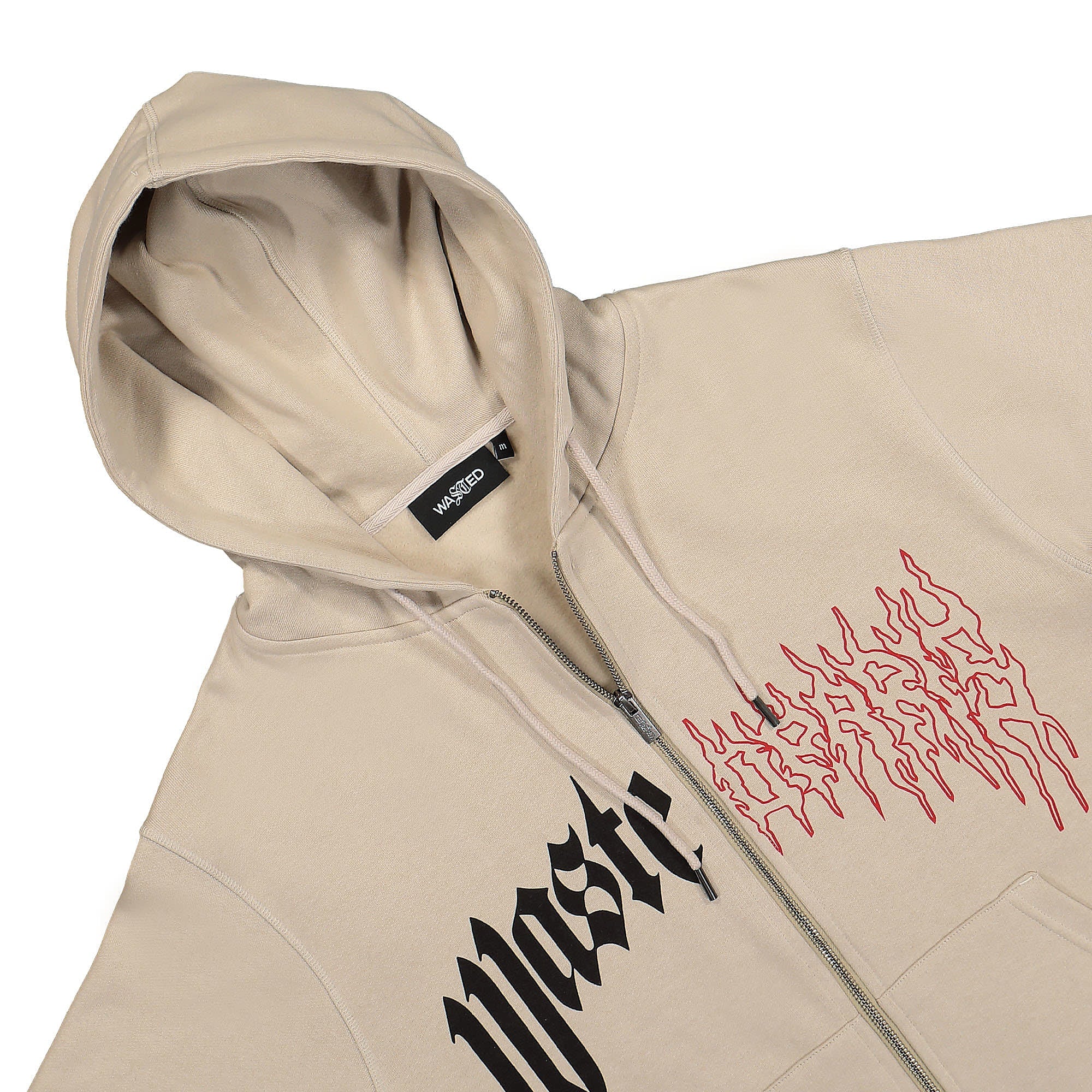 Wasted Paris Dark Pitcher Zip-Hoodie Sand Hoodies Close-up | Overkill