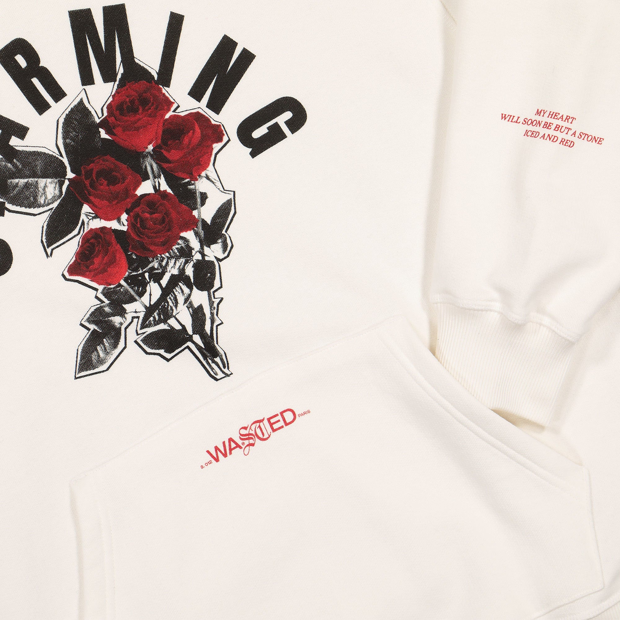 Wasted Paris Charming Hoodie Ivory Hoodies Close-up | Overkill