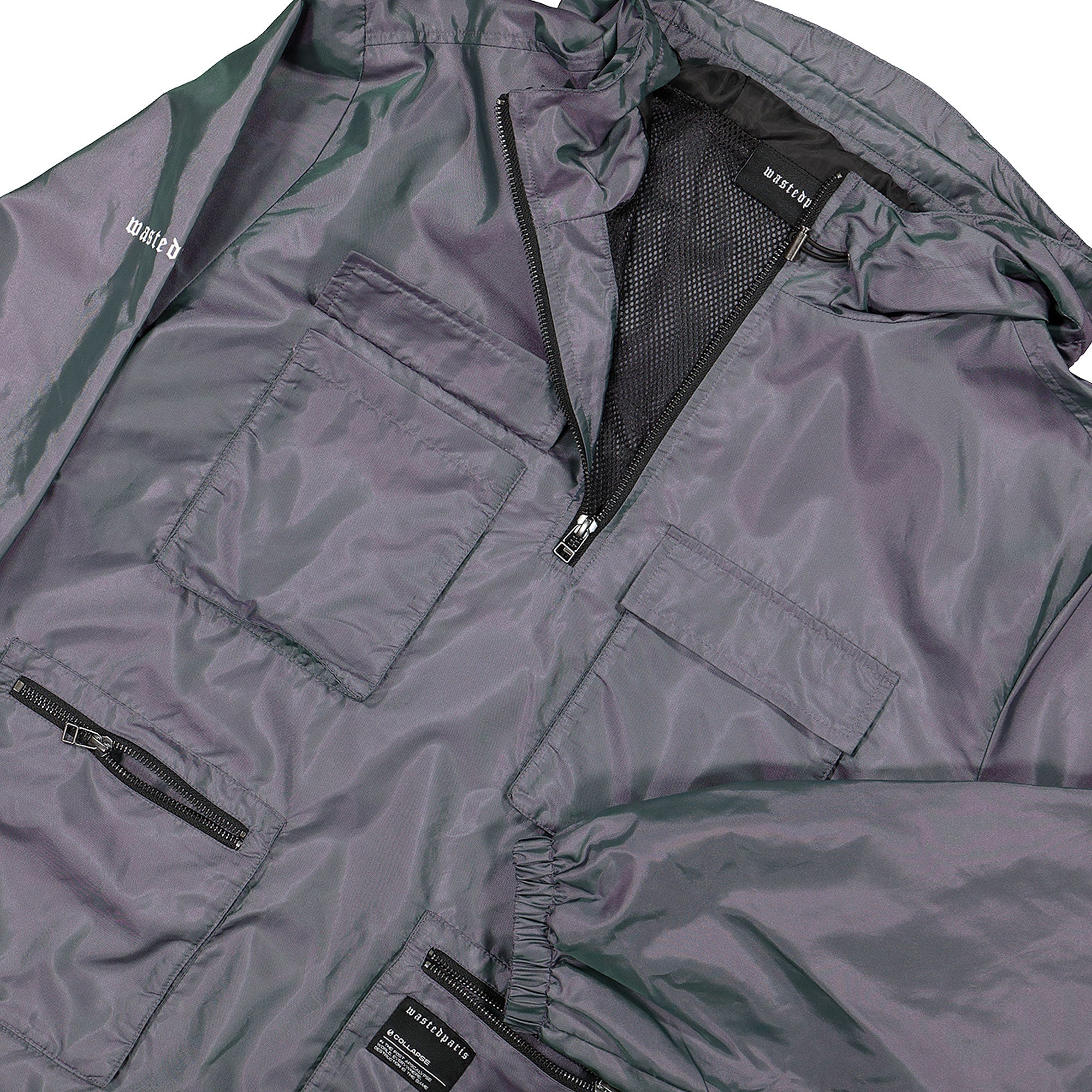 Wasted Paris Windbreaker Two Tones Green / Purple Windbreaker Close-up | Overkill
