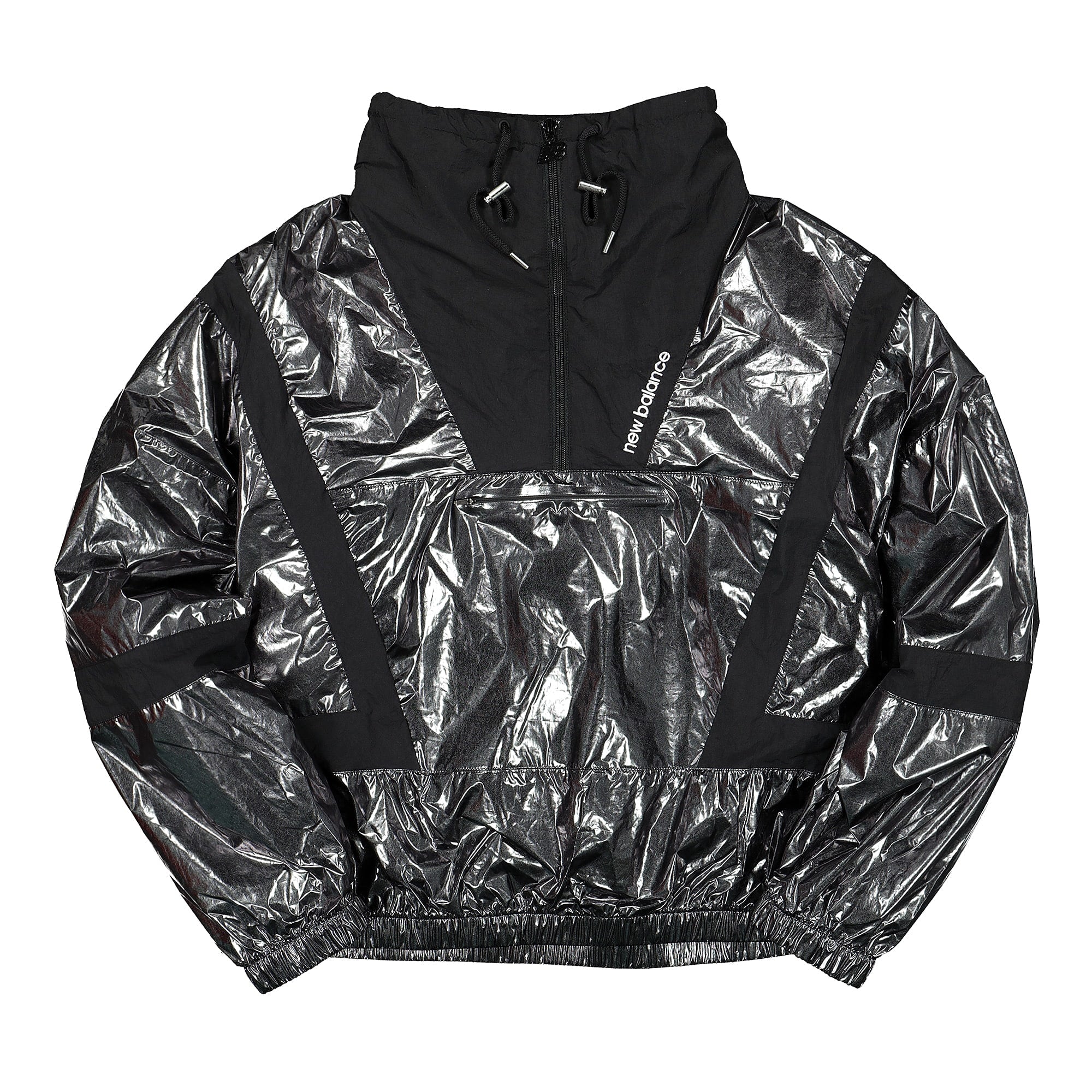 New Balance Athletics Select Metallic Windbreaker Black / Magnet Windbreaker WJ93502BKM | Overkill