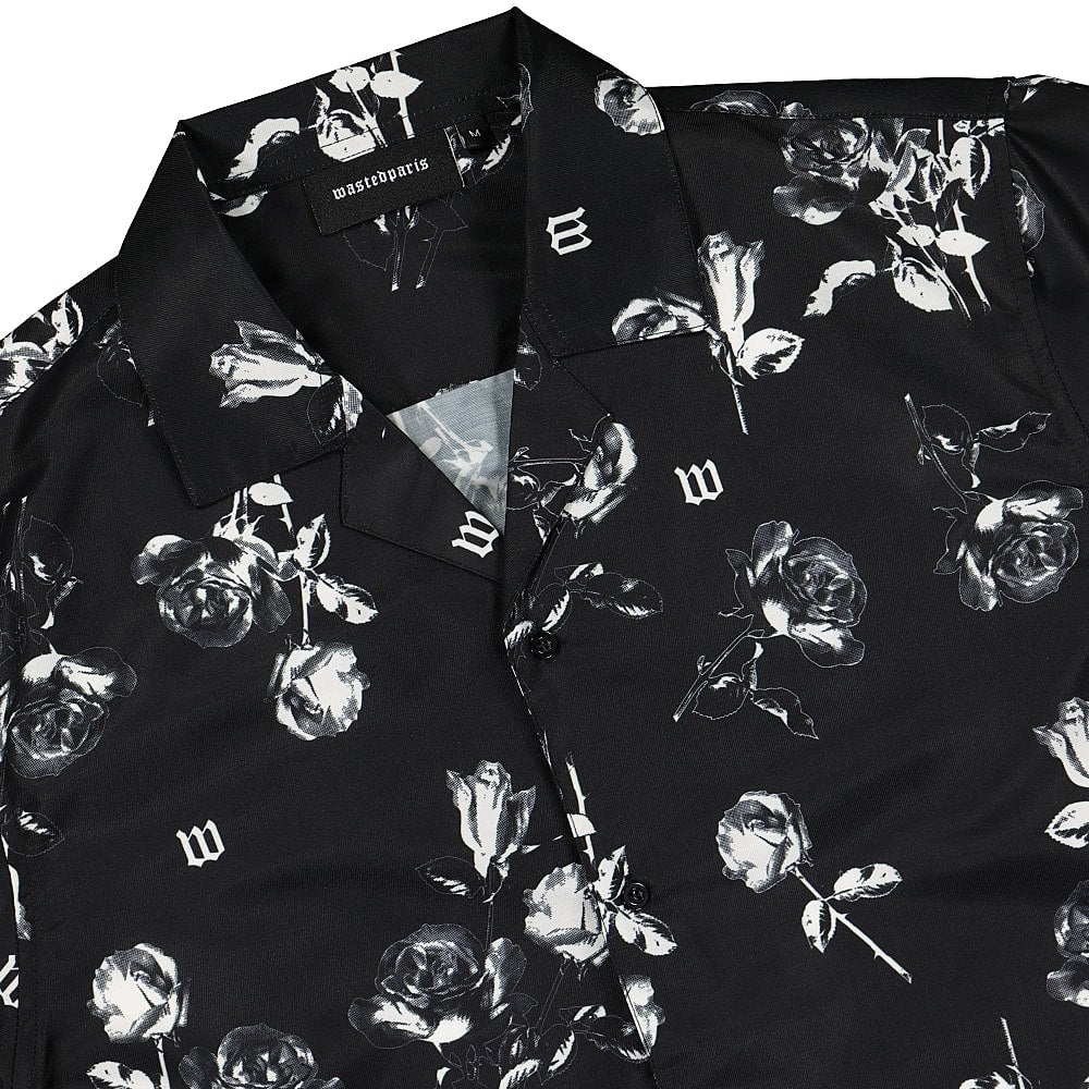 Wasted Paris Allover Charming Shirt Black Shirts Close-up | Overkill