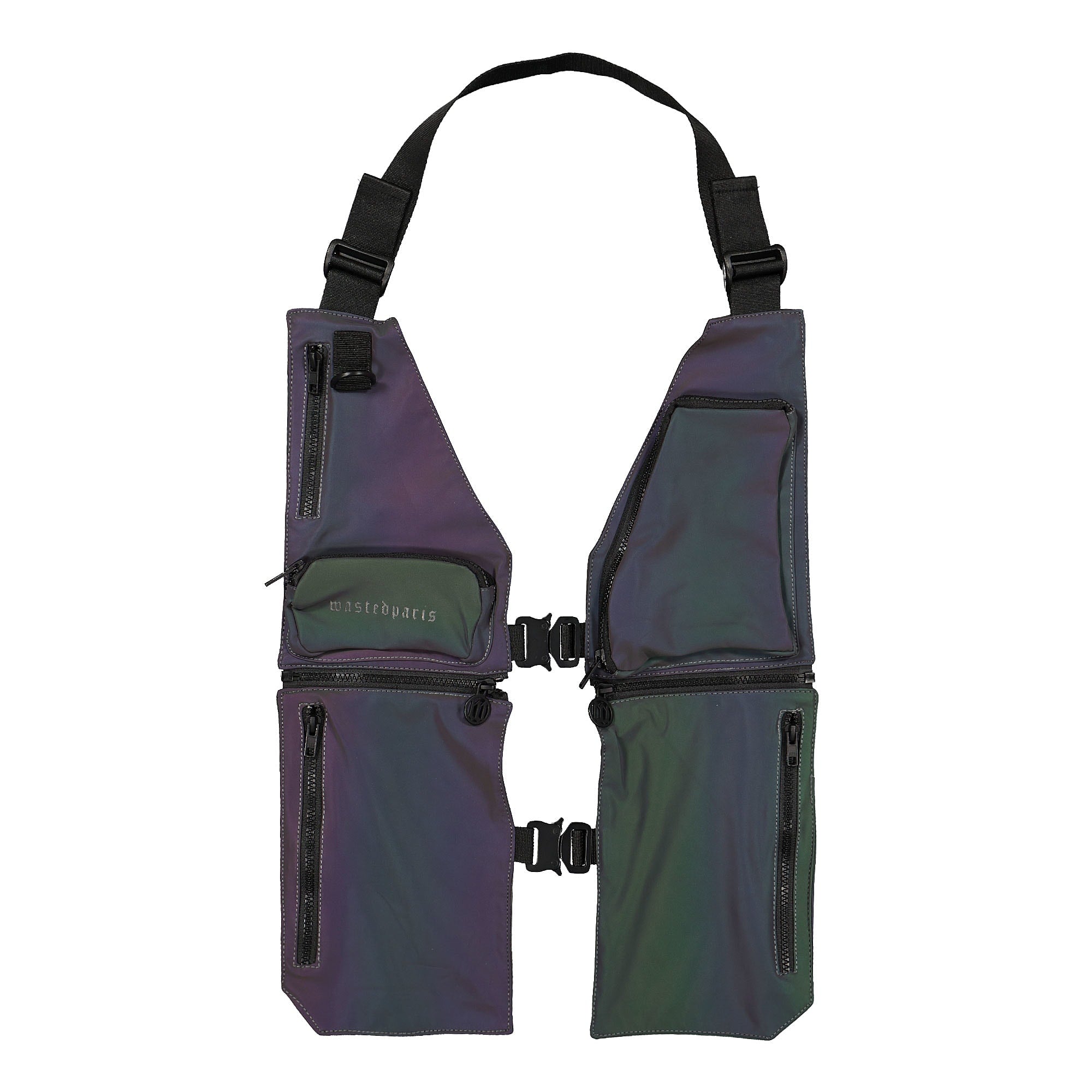 Wasted Paris Scarf Pockets Bag Reflective Petrol Shoulder & Cross Body Bags  | Overkill