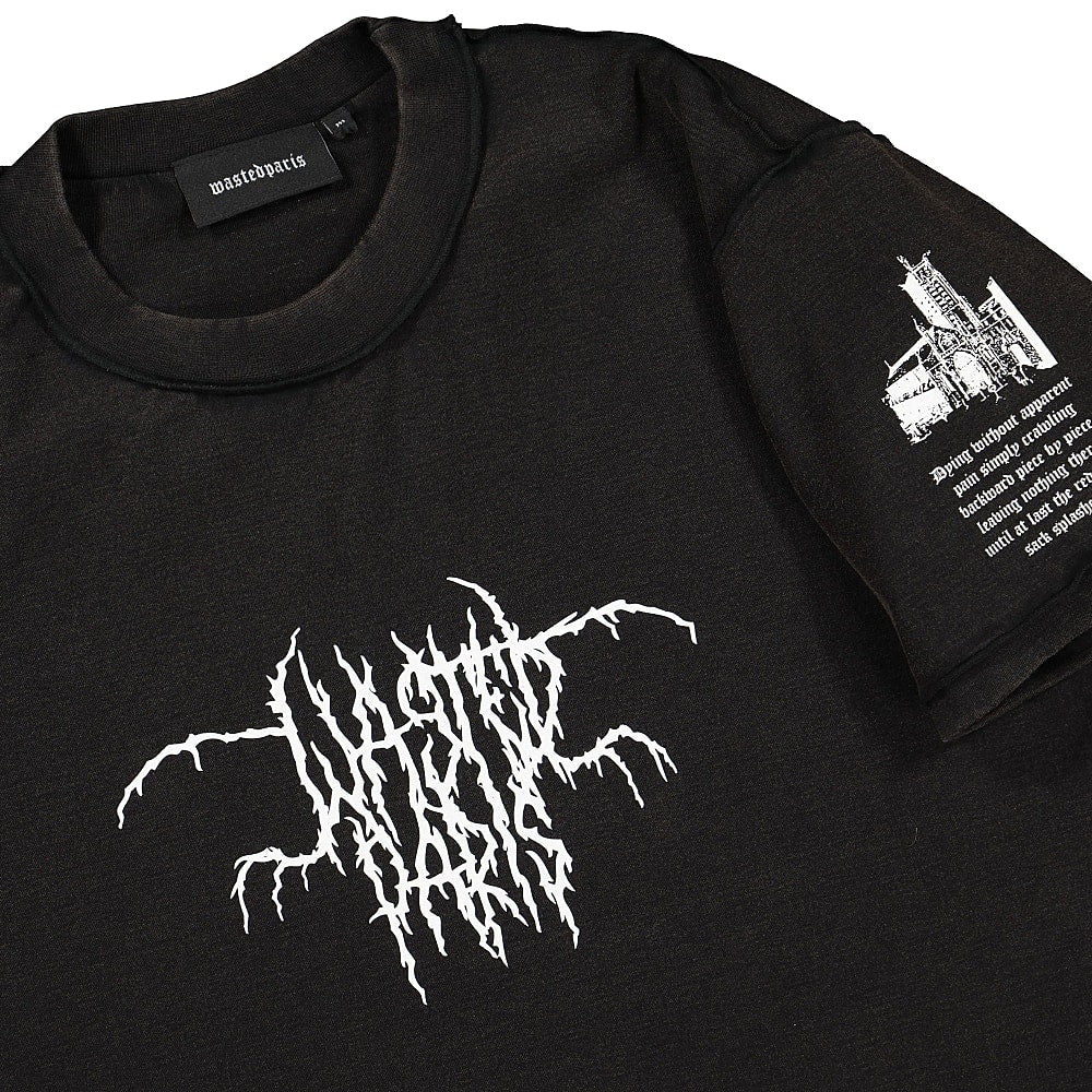 Wasted Paris Cult Faded Tee Black T-Shirts Close-up | Overkill