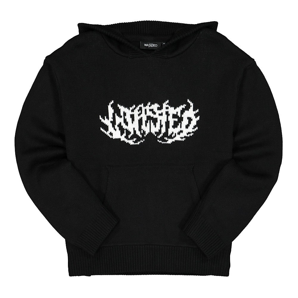 Wasted Paris Nebula Knit Hoodie Black Hoodies WPNKH | Overkill