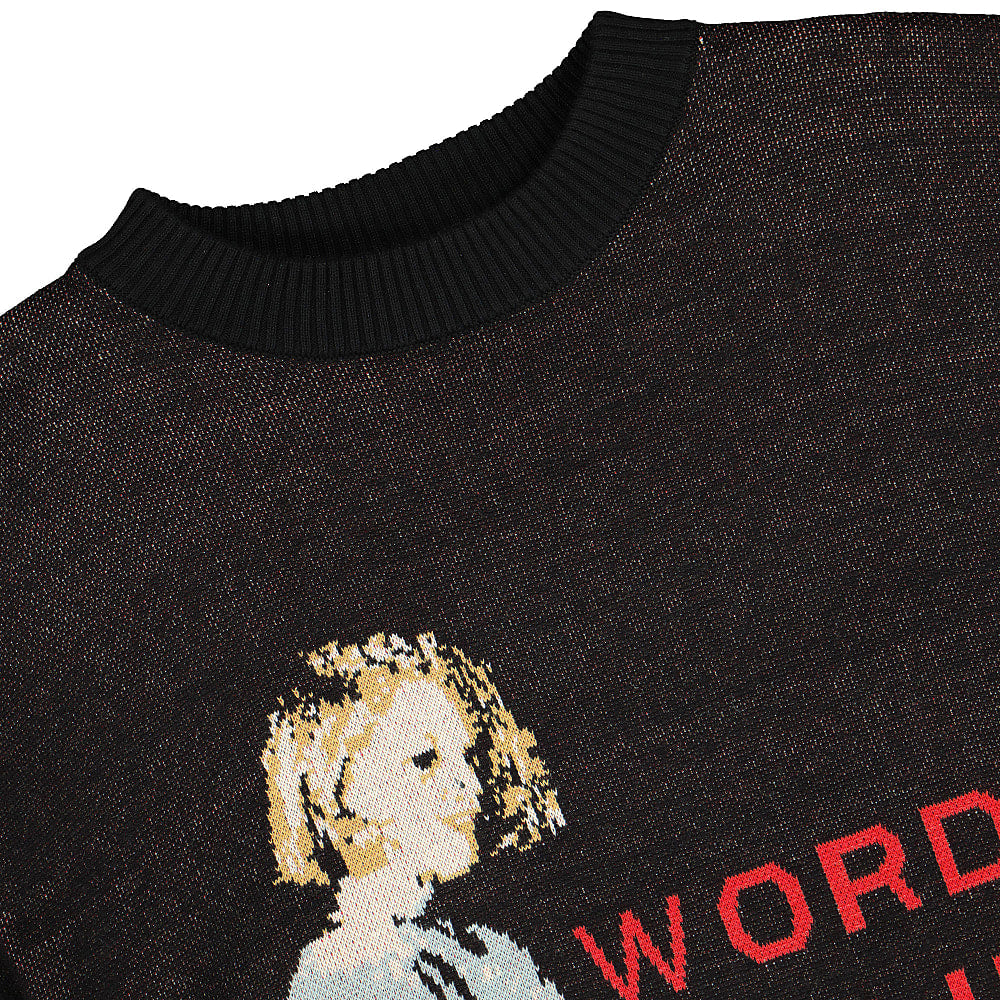Wasted Paris Nineties Knit Sweater Black Sweatshirts Close-up | Overkill