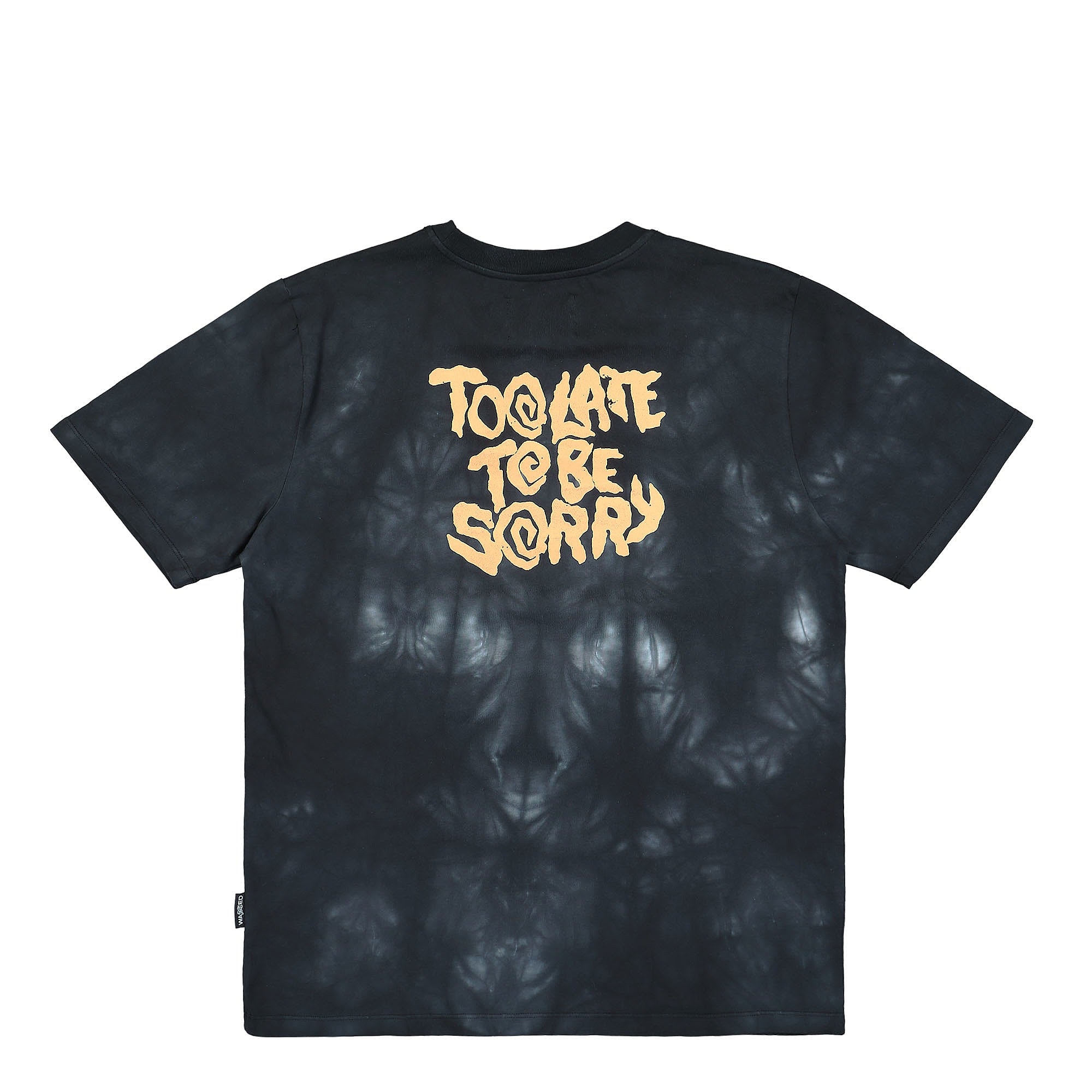 Wasted Paris Sorry Marble Dye T-Shirt Black / Light Grey T-Shirts Close-up | Overkill