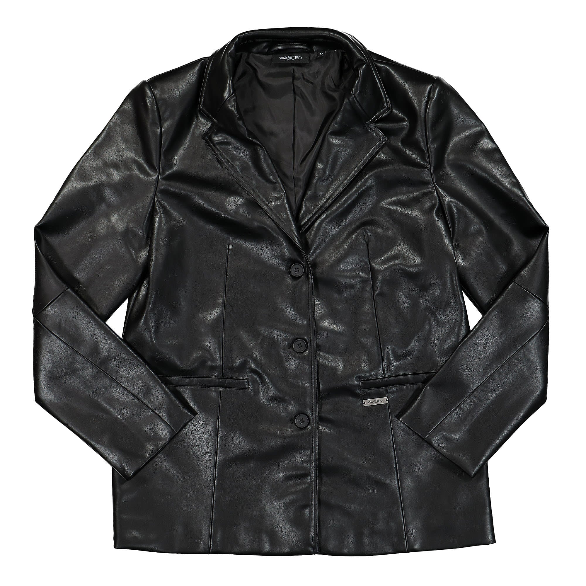Wasted Paris Wmns Lula Monogram Faux Leather Jacket Black Jackets WPWMF | Overkill
