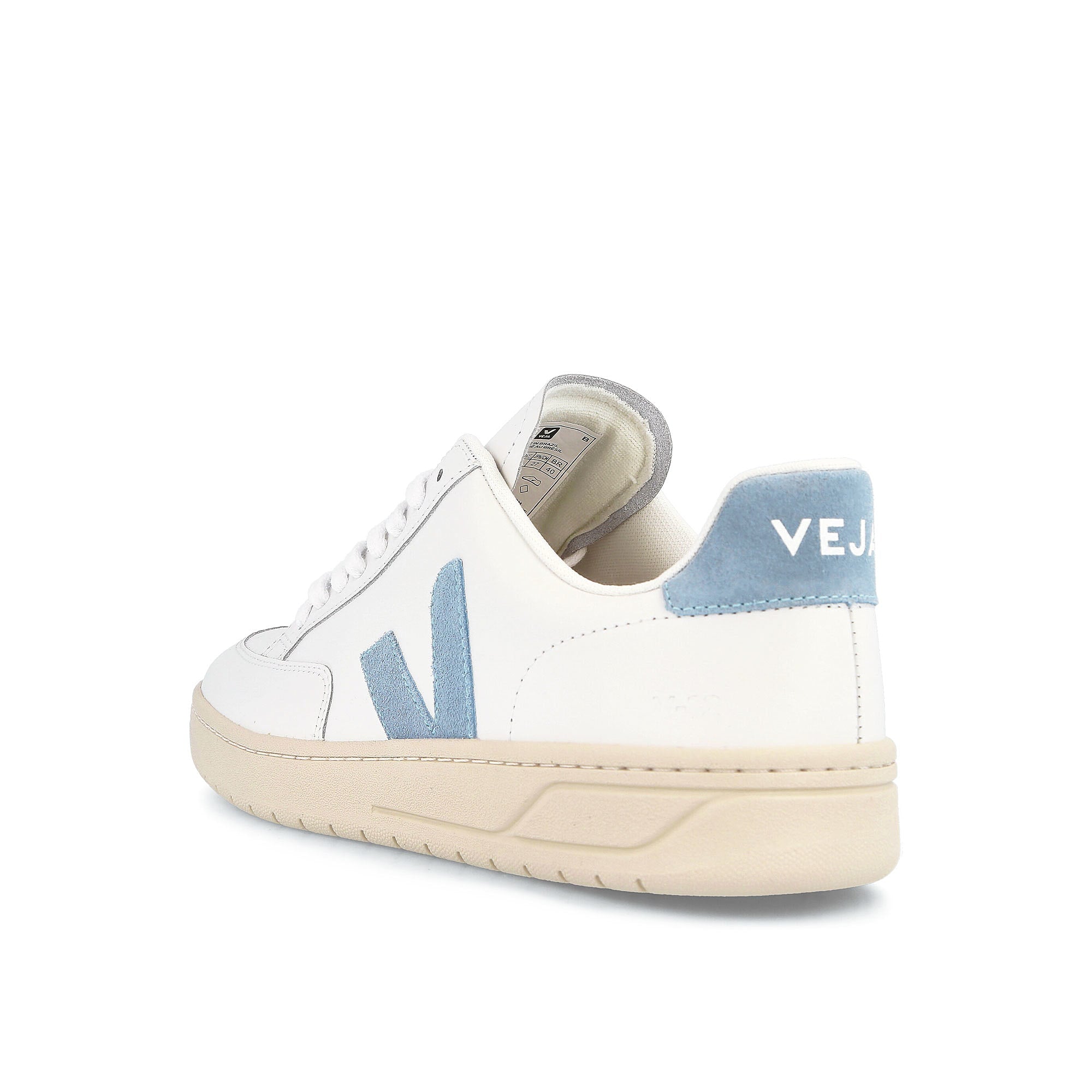 Veja v-12 leather White-Blue Sneakers  Material | Overkill