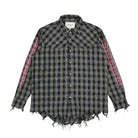 Youths In Balaclava Flower Western Shirt Plaid Blue Shirts YOU05B101-1 | Overkill