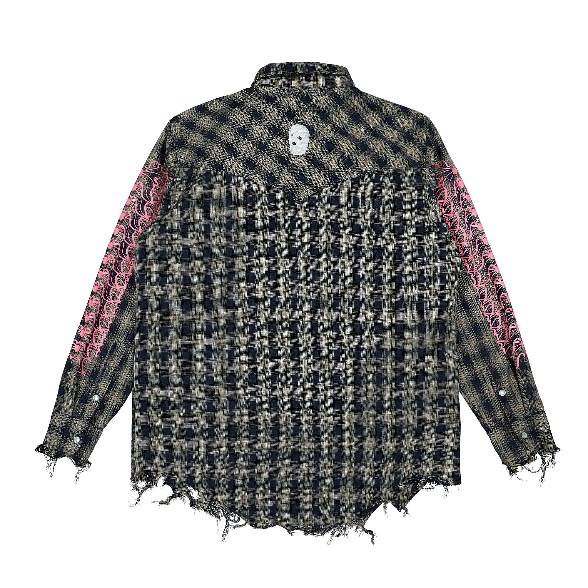 Youths In Balaclava Flower Western Shirt Plaid Blue Shirts Material | Overkill