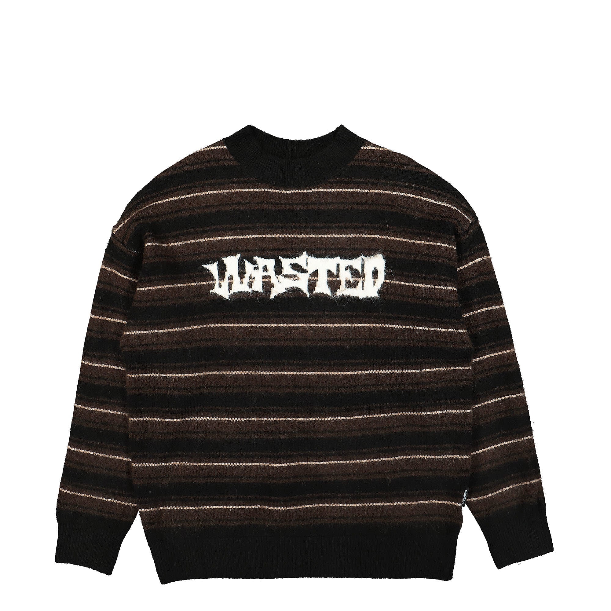 Wasted Paris Mohair Stripes Sweatshirt Brown / Black / Fog White Sweatshirts ZSMU | Overkill